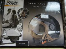 Crivit Trendy Leather Look Open Face Helmet Size Large
