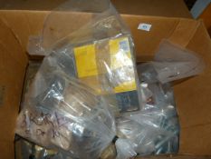 Box containing Assorted Brass Door Handles - Nuts - Bolts - Ironmongery - Door Locks etc
