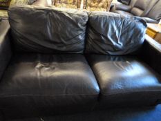 Brown Leatherette 2 Seat Settee