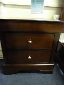 *Mahogany 2 Drawer Bedside Cabinet