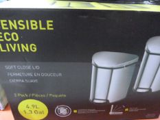 *EKO 4.9L 2 PK SOFT CLOSE Pedal Bins