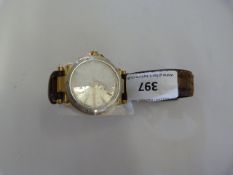 *X65007G1SC GENTS Wrist WATCH with Leather Strap & Bi Metal Face