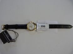 *5376P00307 RWEIL LADIES Wrist Watch with Black Leather Strap