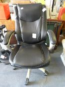 *BLACK LEATHER EXEC CHAIR