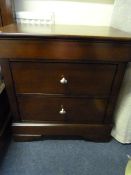 *Mahogany 2 Drawer Bedside Cabinet