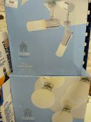 *2 Chrome & Glass Light Fittings