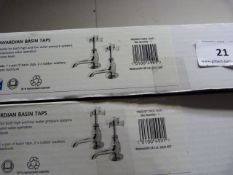 *2 Pairs of Swirl Edwardian Basin Taps