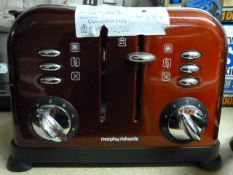 *Morphy Richards Chrome & Red 4 Slice Toaster
