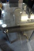 *Black & Chrome Rectangular Table with Under Shelf