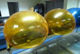 *2 Orange Perspex Lamp Shades