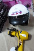 J E Dees Motorcycle Helmet & Turbo Hair Dryer