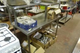 Mobile Stainless Steel Preparation Table with Shelf to Rear