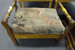 Upholstered Mahogany Footstool