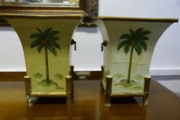 2 Papier Mache Style Vases