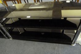 Black & Chrome 3 Tier TV Stand
