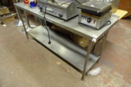 Stainless Steel Preparation Table with Undershelf REF006