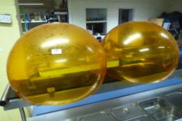 *2 Orange Perspex Lamp Shades