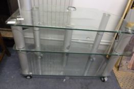 3 Tier Plate Glass & Video Stand