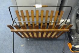 Teak & Metal Magazine Rack