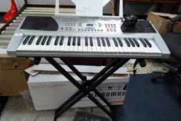 *54 Key 100 Style 100 Voice Acoustic Solutions Keyboard with Stand - Cover & Mains Adaptor