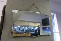 Unframed Scolloped Edge Bevelled Mirror