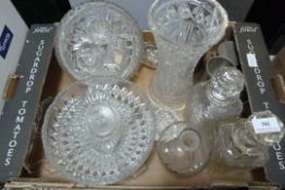Box Containing Cut Glass Vases - Fruit Bowls - Decanters - Pewter Tankards etc