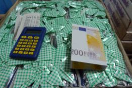 *Box Containing 100 Currency Converting Calculators