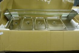 *Stainless Steel 4 Pot Wetwell Bain Marie with Plate Glass Shelf REF412