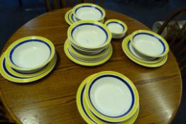 White - Blue & Yellow Dinner Service