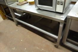 Aluminium Framed Mobile Preparation Table with Stainless Steel Top