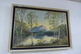Framed Oil on Canvas by Adam B Charlton 1971 Depicting a Country Scene