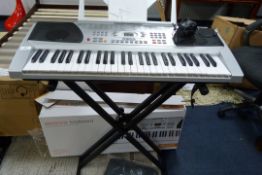*54 Key 100 Style 100 Voice Acoustic Solutions Keyboard with Stand - Cover & Mains Adaptor
