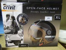 Crivit Trendy Leather Look Open Face Helmet Size X-Large