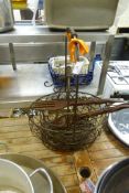 *2 Decorative Baskets & Large Wood Fork & Spoon