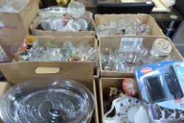 7 Boxes of Assorted Glassware - Steamers - Decorative Pieces etc