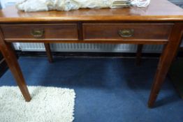 Sapele Mahogany Office Table with Drawers on 4 Square Tapered Legs