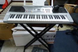 *54 Key 100 Style 100 Voice Acoustic Solutions Keyboard with Stand - Cover & Mains Adaptor