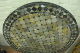 *2 Circular Mosaic Marble Table Tops