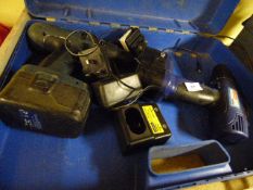 Box Containing 2 Cordless Drills with Chargers