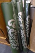 6 Rolls of Green Floral Patterned Wallpaper