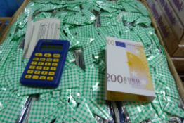 *Box Containing 100 Currency Converting Calculators