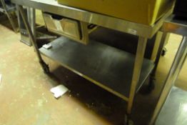 Mobile Stainless Steel Preparation Table with Undershelf & Drawer REF004