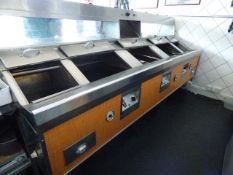 Ellidge & Fairley 3 Pan Gas Fired Serve Over Fish Range with 2 Chip Boxes & Heated Display