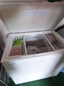 Norfrost Chest Freezer Containing Assorted Burgers, Frozen Vegetables, Bread cakes etc