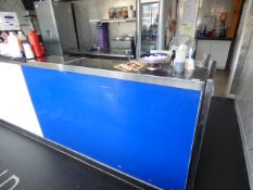 Stainless Steel Topped Serve Over Counter with Shelving