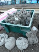 *Mixed lot of 20 Concrete Garden Ornaments including Pixies - Fairies - Snakes & Funny Faces