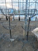 *Pair of Lincoln Half Round 3 Tier Flower Fountains