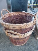 *2 Wicker Log Baskets