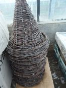 *11 Wicker Conical Hanging Baskets