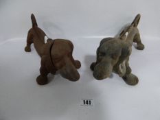 2 Vintage Dog Door Stops